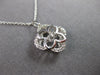 ESTATE .13CT DIAMOND 14KT WHITE GOLD DANCING FILIGREE FLORAL SQUARE FUN NECKLACE