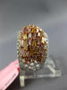 WIDE 2.14CT WHITE CANARY & PINK DIAMOND 18K WHITE & ROSE GOLD ANNIVERSARY RING