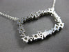 LARGE 1.61CT DIAMOND 14K WHITE GOLD OPEN RECTANGULAR CLUSTER ADJUSTABLE NECKLACE