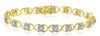 1.06CT DIAMOND 14KT YELLOW GOLD 3D ROUND FLORAL XO ETERNITY LOVE TENNIS BRACELET