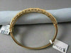 ANTIQUE WIDE 3.0CTW DIAMOND 18KT YELLOW GOLD BAGUETTE AND ROUND BANGLE