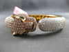 11.19CT MULTI COLOR DIAMOND & AAA EMERALD 18KT WHITE & ROSE GOLD BANGLE BRACELET