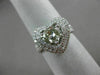 ESTATE LARGE 2.06CT WHITE & GREY TRILLION DIAMOND 18K WHITE GOLD ENGAGEMENT RING