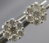 ESTATE .59CT DIAMOND 14KT WHITE GOLD 3D CLASSIC FLOWER STUD EARRINGS