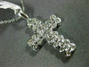 ESTATE LARGE .70CT DIAMOND 14KT WHITE GOLD CLASSIC FLORAL CROSS PENDANT #9926