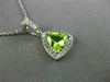 ESTATE .90CT DIAMOND & AAA PERIDOT 14K WHITE GOLD TRILLION HALO FLOATING PENDANT