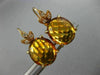ANTIQUE LARGE 15.15CT DIAMOND & AAA CITRINE 14KT YELLOW GOLD 3D HANGING EARRINGS