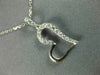 ESTATE .20CT DIAMOND 18KT WHITE GOLD 3D SIDEWAYS HEART FLOATING LOVE PENDANT