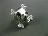 ESTATE .20CT DIAMOND 14KT WHITE GOLD PIRATE SKULL SCREW BACK STUD EARRINGS F/G