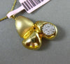 ESTATE LARGE .20CT DIAMOND 14KT TWO TONE GOLD 3D MATTE & SHINY ABSTRACT PENDANT