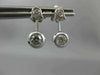 ANTIQUE .42CT DIAMOND SOLITAIRE FLOWER 18KT WHITE GOLD HANGING EARRINGS #16015