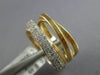 ESTATE WIDE .48CT DIAMOND 14KT 2 TONE GOLD MULTI ROW CRISS CROSS WOVEN LOVE RING