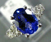 1.62CT DIAMOND & AAA TANZANITE 14KT WHITE GOLD OVAL & ROUND ENGAGEMENT RING