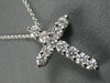 ESTATE .64CT DIAMOND 14KT WHITE GOLD SHARED PRONG INVISIBLE CROSS PENDANT #27677