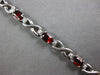 ESTATE 5.9CT DIAMOND & AAA GARNET 14K WHITE GOLD OVAL & ROUND XO TENNIS BRACELET