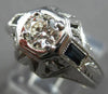 LARGE .54CT OLD MINE DIAMOND & AAA SAPPHIRE 18K WHITE GOLD ENGAGEMENT RING 27878