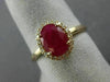 ESTATE 1.37CT DIAMOND & AAA RUBY 14KT ROSE GOLD 3D CLASSIC HALO ENGAGEMENT RING