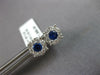ESTATE .87CT DIAMOND & AAA SAPPHIRE 14KT WHITE GOLD ROUND FLOWER STUD EARRINGS