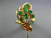 ESTATE WIDE .46CT DIAMOND & AAA EMERALD 14K YELLOW GOLD 3D WOVEN BASKET FUN RING