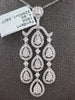 ESTATE LARGE 1.68CT DIAMOND 18K WHITE GOLD CHANDELIER TEAR DROP FLOATING PENDANT