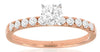 ESTATE .70CT DIAMOND 14KT ROSE GOLD CLASSIC ROUND SEMI ETERNITY ENGAGEMENT RING