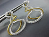LARGE .63CT DIAMOND 18K 2 TONE GOLD MULTI ROW INFINITY OVAL FUN HANGING EARRINGS
