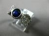 ESTATE 2.41CT ROUND DIAMOND & SAPPHIRE 18KT WHITE GOLD 3D BEZEL ENGAGEMENT RING