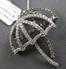 1.45CT WHITE & CHOCOLATE FANCY DIAMOND 14KT WHITE GOLD DOUBLE UMBRELLA PENDANT