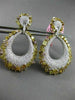 ESTATE LARGE 14.62CT WHITE & MULTI FANCY DIAMONDS 18KT 2 TONE GOLD DROP EARRINGS