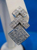 4CTW DIAMOND PRINCESS 14KT WHITE GOLD INVISIBLE EARRINGS 12CT LOOK F/G VVS #682