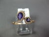 ESTATE .68CT DIAMOND & AAA AMETHYST 14KT ROSE GOLD ROUND & PEAR SHAPE SNAKE RING