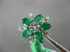 ESTATE LARGE 2.52CT DIAMOND & AAA EMERALD 14K WHITE GOLD FLOWER ANNIVERSARY RING
