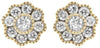.53CT DIAMOND 14KT YELLOW GOLD 3D ROUND FLOWER FILIGREE MILGRAIN STUD EARRINGS