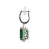 LARGE 5.39CT DIAMOND & AAA EMERALD 18KT 2 TONE GOLD EMERALD CUT & ROUND EARRINGS