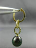 LARGE .81CT DIAMOND & AAA TAHITIAN PEARL 18K YELLOW GOLD OVAL TEAR DROP EARRINGS