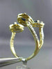ESTATE LARGE 3.12CT DIAMOND & AAA SAPPHIRE 14K YELLOW GOLD 3D OVAL HALO FUN RING