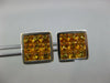 LARGE 3.43CT AAA YELLOW SAPPHIRE 18K WHITE GOLD PRINCESS INVISIBLE STUD EARRINGS