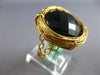 ESTATE EXTRA LARGE AAA BLACK ONYX 18KT YELLOW GOLD 3D ROUND FILIGREE FUN RING