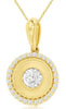 .21CT DIAMOND 14KT YELLOW GOLD 3D ROUND SOLITAIRE ETOILE CIRCLE OF LIFE PENDANT