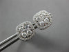 ESTATE 1.0CT DIAMOND 18KT WHITE GOLD 3D ROUND CLUSTER SQUARE EARRING JACKET SET