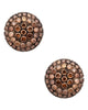 6.30CT WHITE & BROWN DIAMOND 18KT WHITE GOLD 3D CLIRCULAR CLIP ON STUD EARRINGS