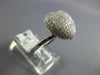 ESTATE LARGE .75CT DIAMOND 14KT WHITE GOLD 3D CLASSIC PUFF HEART LOVE RING