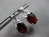 3.05CT DIAMOND & AAA GARNET 14KT WHITE GOLD 3D OVAL & ROUND FUN HANGING EARRINGS
