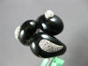 EXTRA LARGE .49CT DIAMOND & AAA ONYX 18KT WHITE GOLD MULTI LEAF CRISS CROSS RING