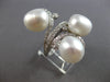 ESTATE EXTRA LARGE .90CT DIAMOND & PEARL 18KT WHITE GOLD MULTI ROW RING #28108