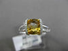 ESTATE 2.17CT DIAMOND & EXTRA FACET YELLOW TOPAZ 14KT WHITE GOLD 3D TENTION RING