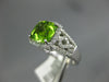 LARGE 2.45CT DIAMOND & AAA PERIDOT 14K WHITE GOLD CUSHION HALO FILIGREE FUN RING