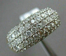 ESTATE WIDE 1.85CT DIAMOND 14KT WHITE & YELLOW GOLD 3D PAVE ANNIVERSARY RING 300