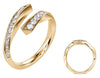 ESTATE .25CT DIAMOND 14KT YELLOW GOLD 3D CLASSIC V SHAPE CRISS CROSS LOVE RING