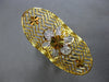 EXTRA LARGE 22K 2 TONE GOLD 3D HANDCRAFTED DIAMOND CUT OPEN FILIGREE RING #28204